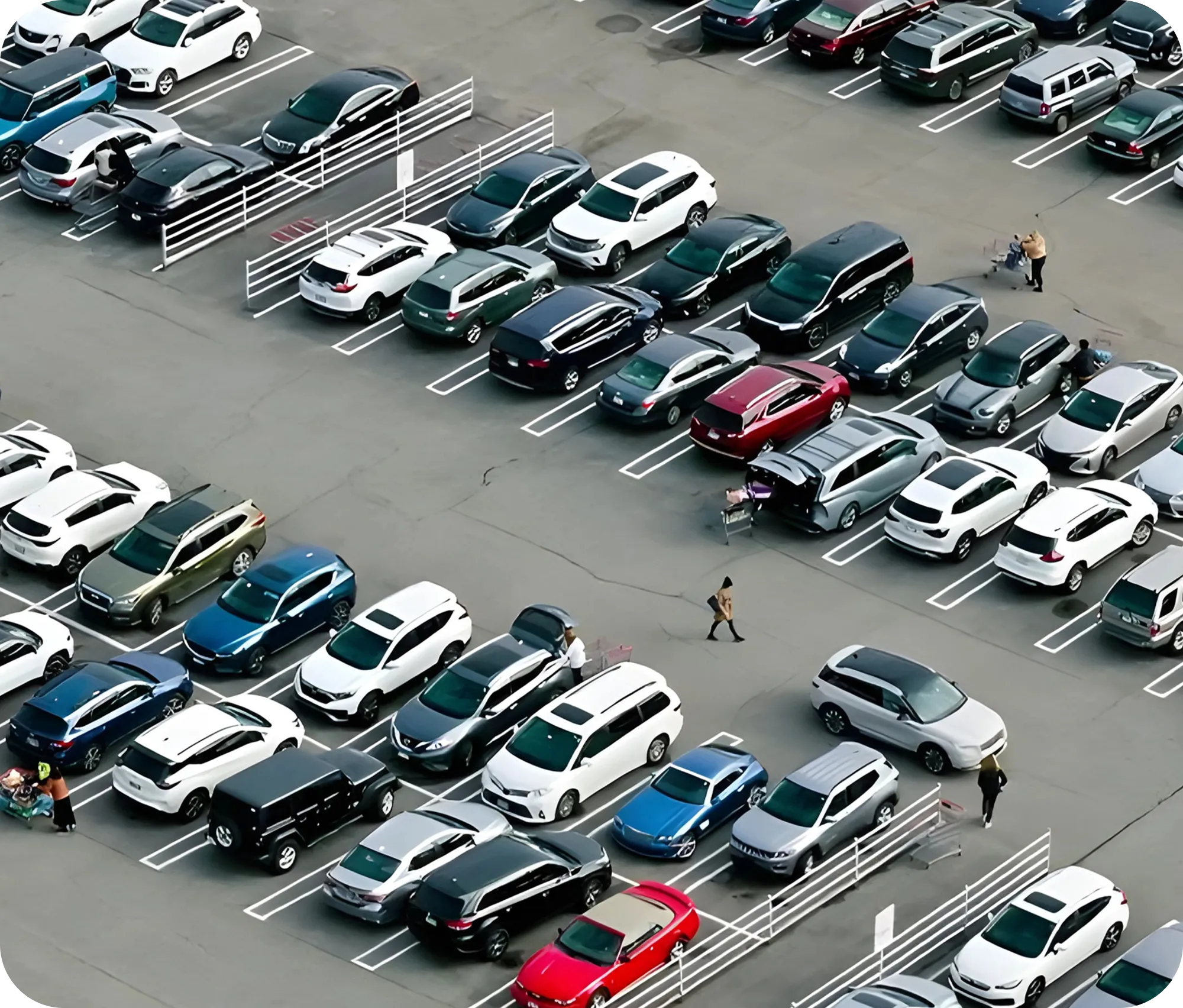 Top view of an event parking layout designed as part of professional transport management operations at Saudi.